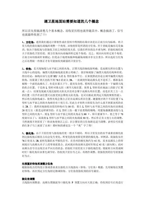 调卫星地面站需要知道的几个概念.