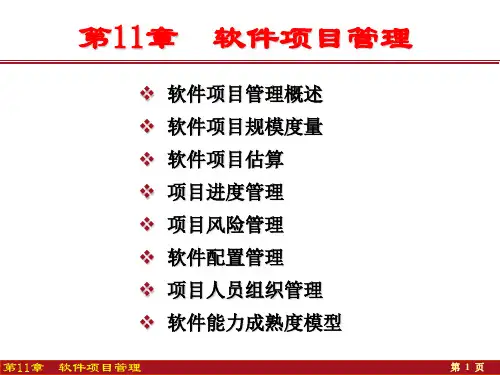 第11章  软件项目管理-软件工程基础(第3版)-胡思康-清华大学出版社