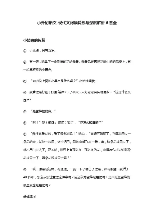 (全)小升初语文-现代文阅读精练与深度解析6套全2021