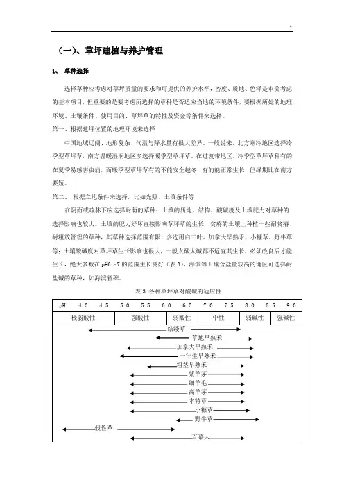 草坪建植与养护管理方案计划