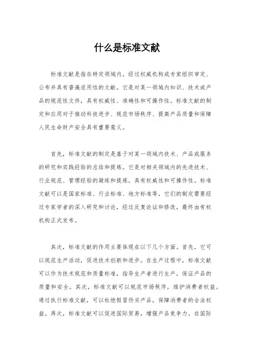 什么是标准文献