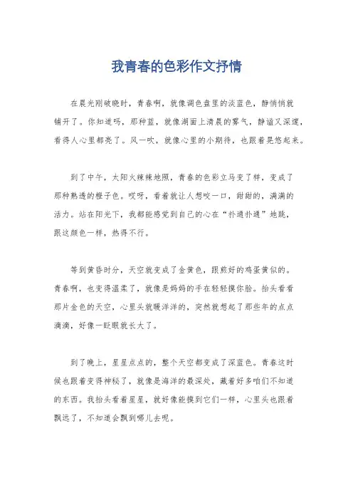 我青春的色彩作文抒情