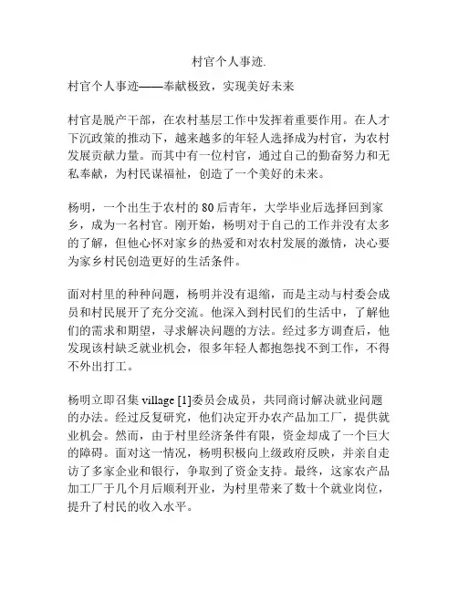 村官个人事迹