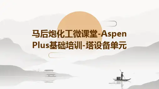 马后炮化工微课堂-AspenPlus基础培训-塔设备单元