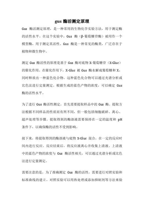 gus酶活测定原理