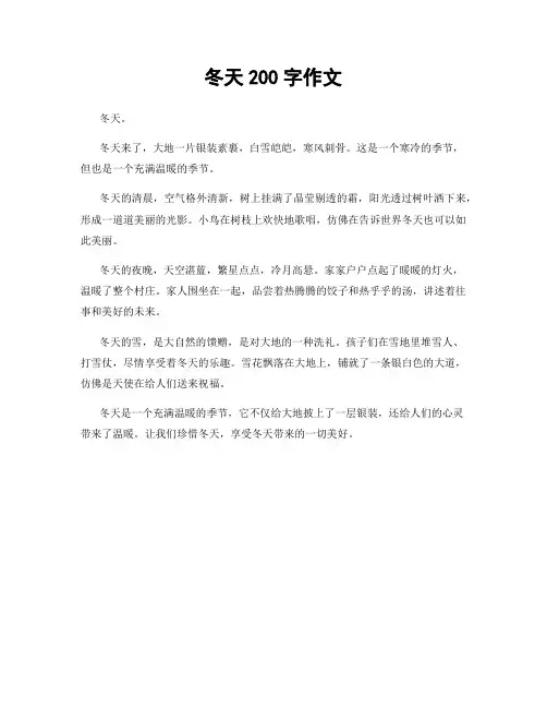 冬天200字作文