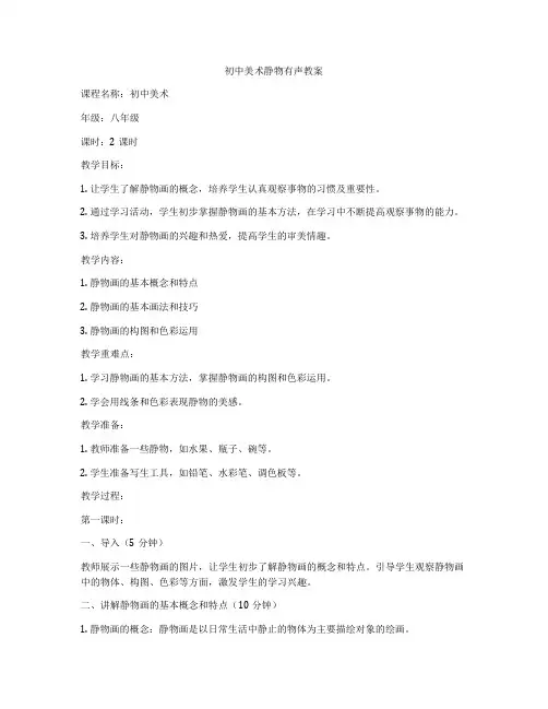 初中美术静物有声教案