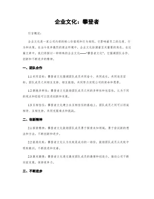 企业文化：攀登者