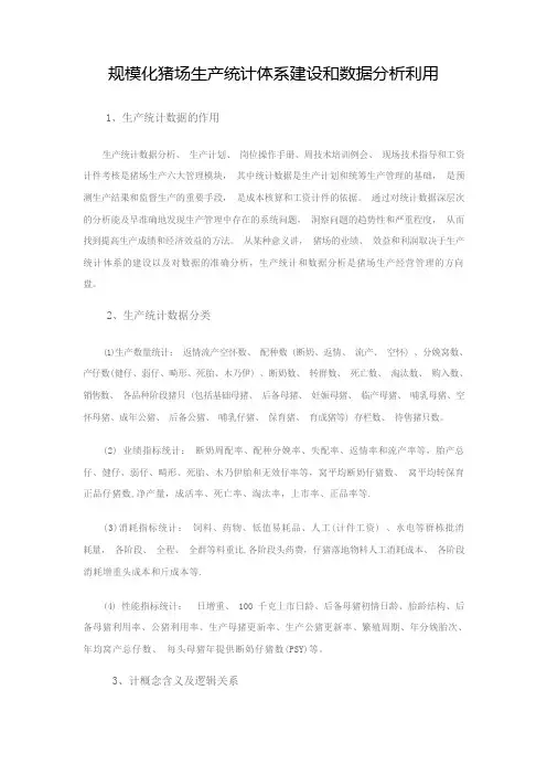 规模化猪场生产统计体系建设和数据分析利用