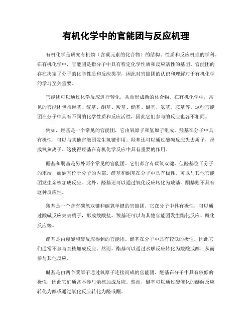 有机化学中的官能团与反应机理