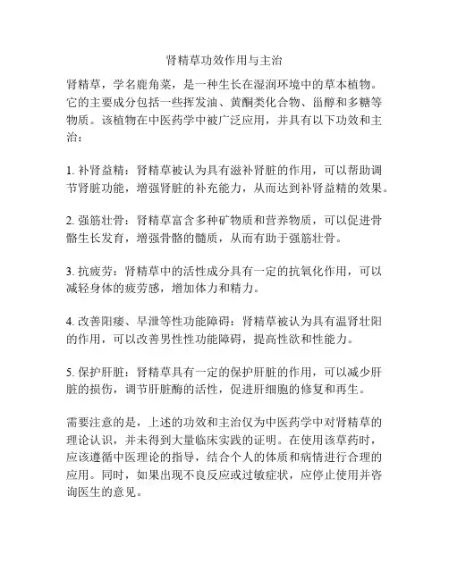 肾精草功效作用与主治
