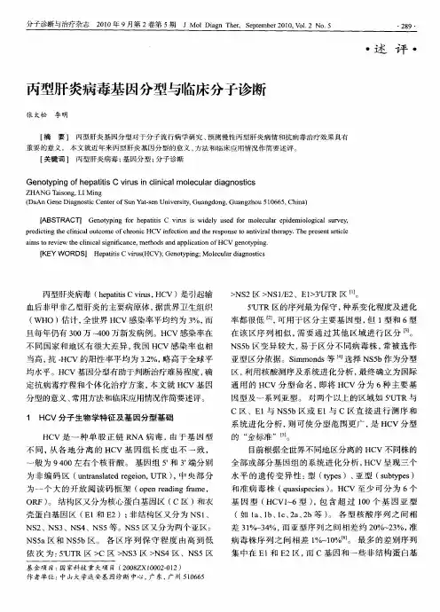 丙型肝炎病毒基因分型与临床分子诊断