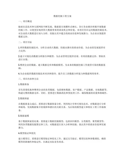数据挖掘工程方案