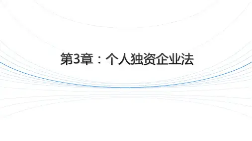 《经济法基础》课件-个人独资企业法概述