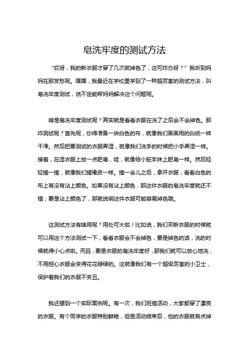 皂洗牢度的测试方法