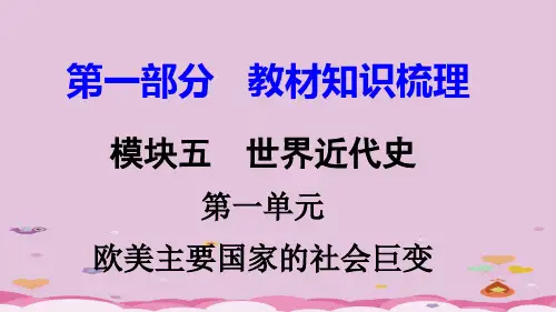 2018湖南中考历史复习：世界近代史ppt(8份) 岳麓版优秀课件