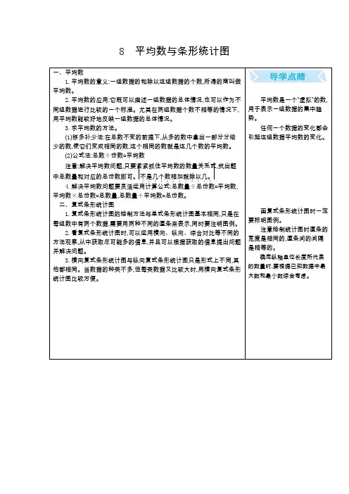 《平均数与条形统计图》知识点汇总
