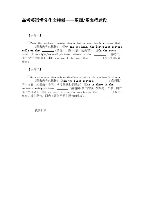 高考英语满分作文模板——图画图表描述段(精)