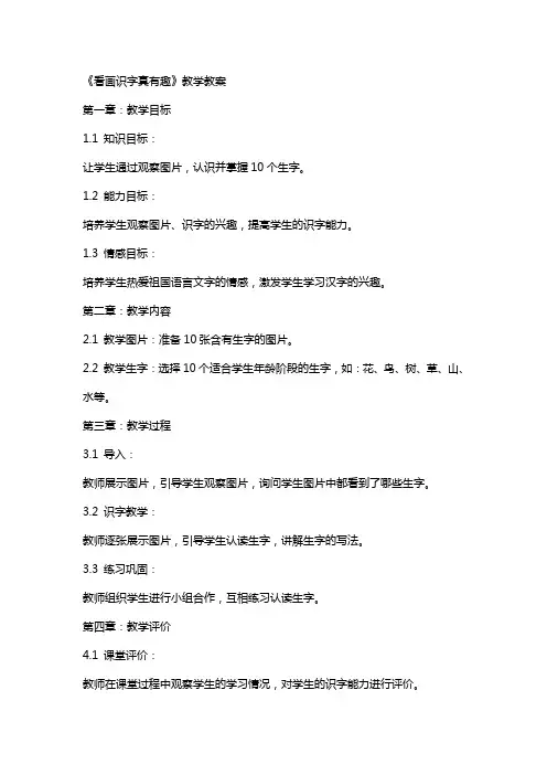 《看画识字真有趣》教学教案