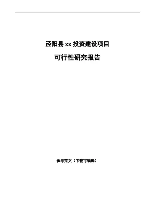 泾阳县如何编写项目可行性研究报告(参考模板)