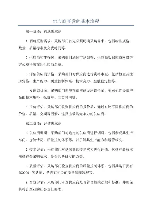 供应商开发的基本流程