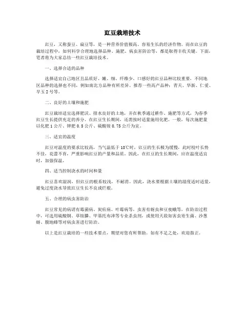 豇豆栽培技术