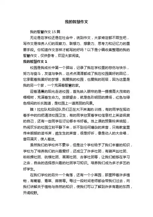 我的智慧作文