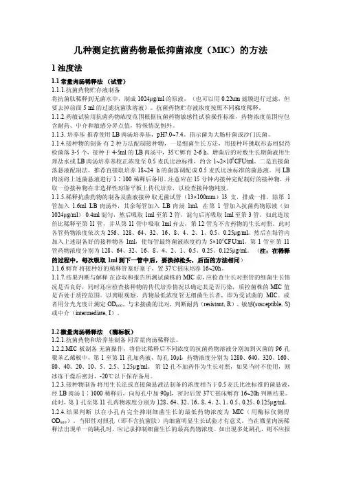 几种MIC的测定方法