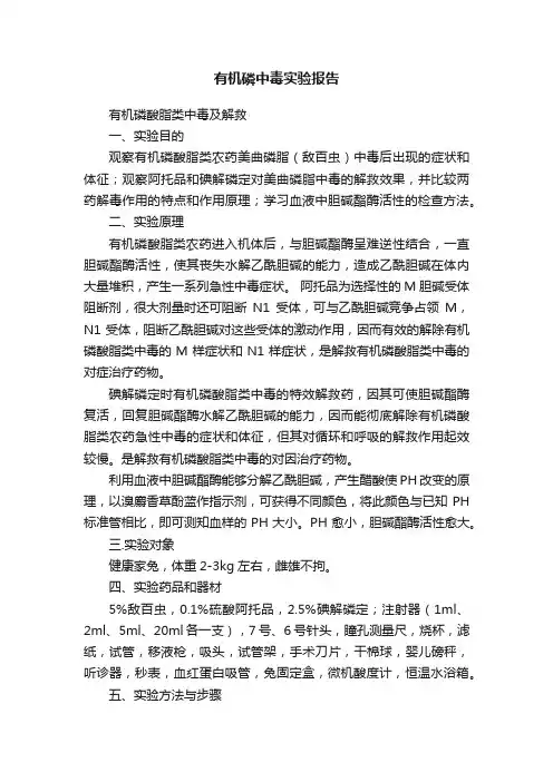 有机磷中毒实验报告