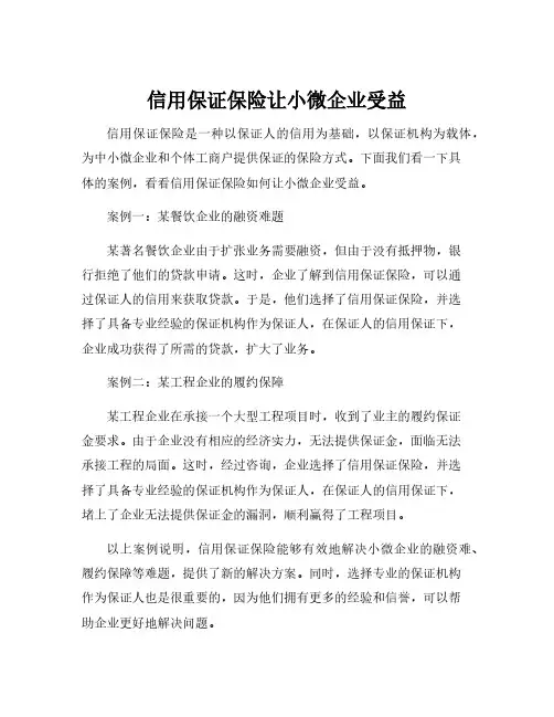 信用保证保险的案例