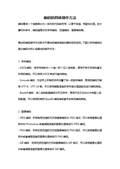 编码的具体操作方法