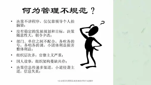 企业规范化管理及其实施技术和方法教材