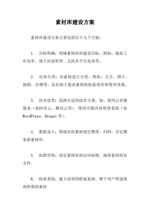 素材库建设方案
