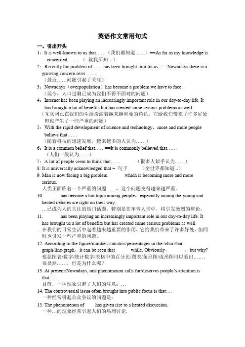 英语四级作文万能句、虚拟语气