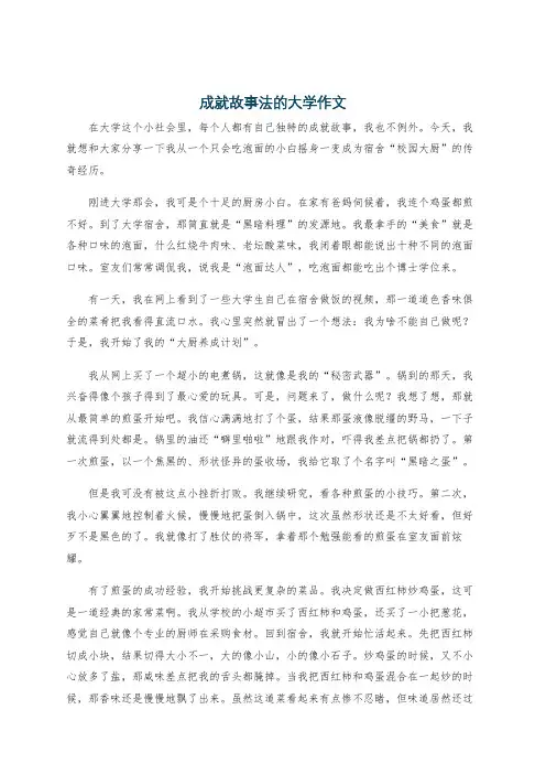 成就故事法的大学作文