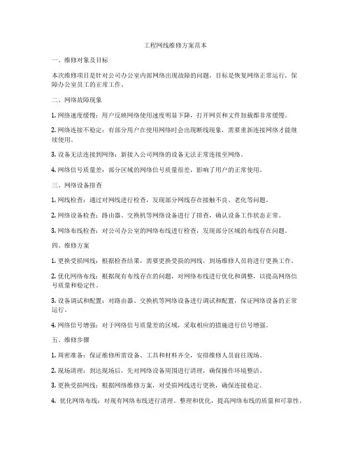 工程网线维修方案范本