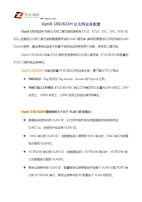 OptiX155622H以太网业务配置