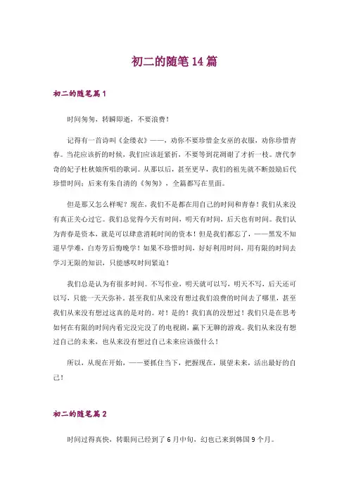 初二的随笔14篇