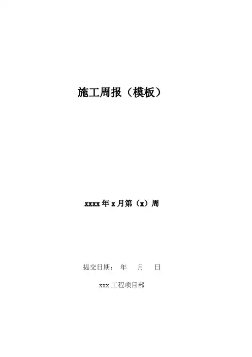 市政工程施工周报模板(参考)
