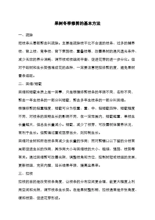 果树冬季修剪的基本方法