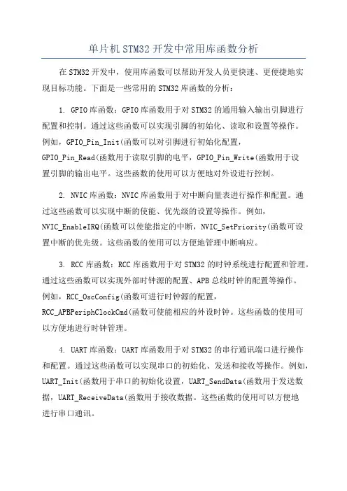 单片机STM32开发中常用库函数分析