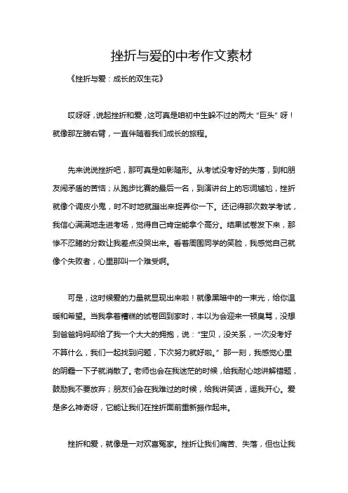 挫折与爱的中考作文素材
