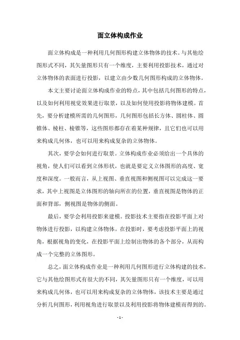 面立体构成作业