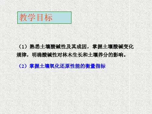 第八章土壤酸碱性和氧化还原反应