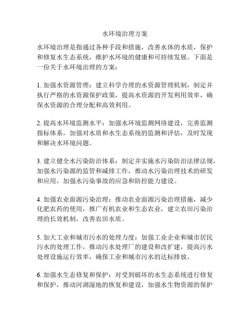 水环境治理方案