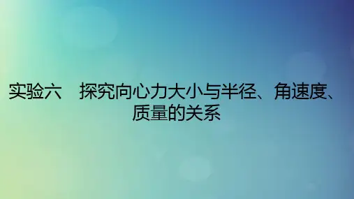 2025版高考物理一轮总复习第4章抛体运动与圆周运动实验6探究向心力大小与半径角速度质量的关系课件