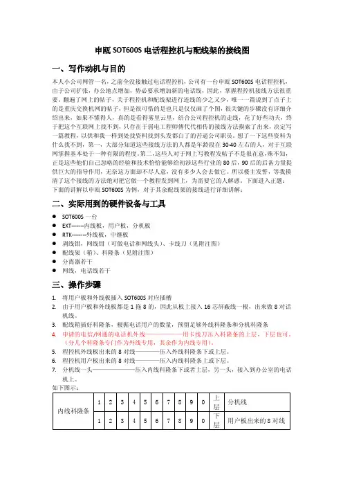 电话程控机与配线架接线方法