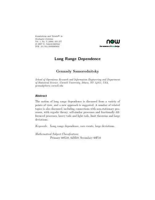 Long Range Dependence