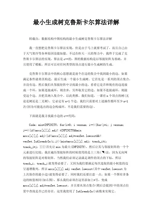 最小生成树克鲁斯卡尔算法详解