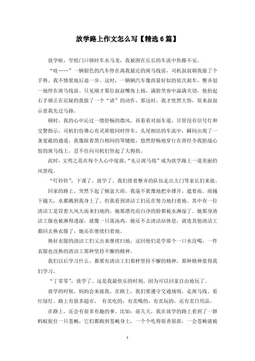 精选放学路上作文怎么写【6篇】